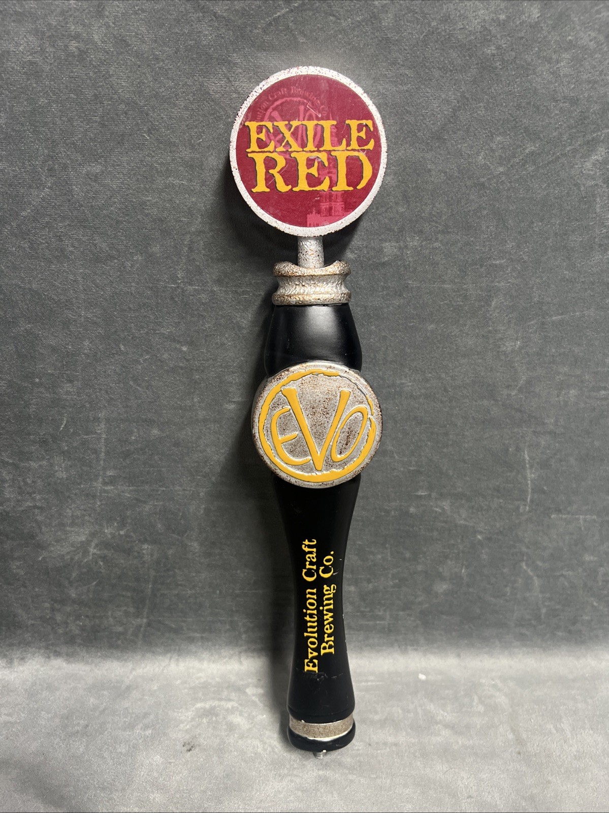Evolution Craft Brewing Co  ~ EVO Exile Red Beer Tap Handle 14.25”