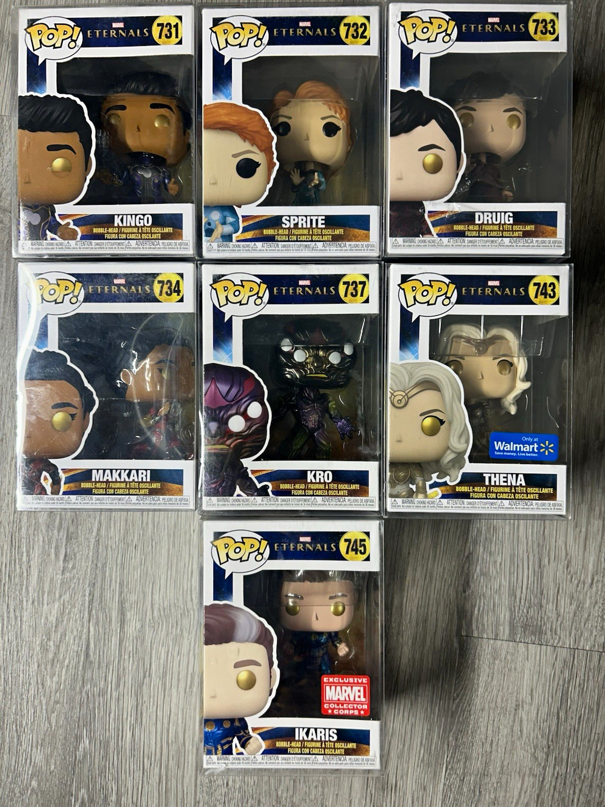Funko Pop Marvel Eternals Lot of 7 Kingo Sprite Druig Makkari Kro Exclusive
