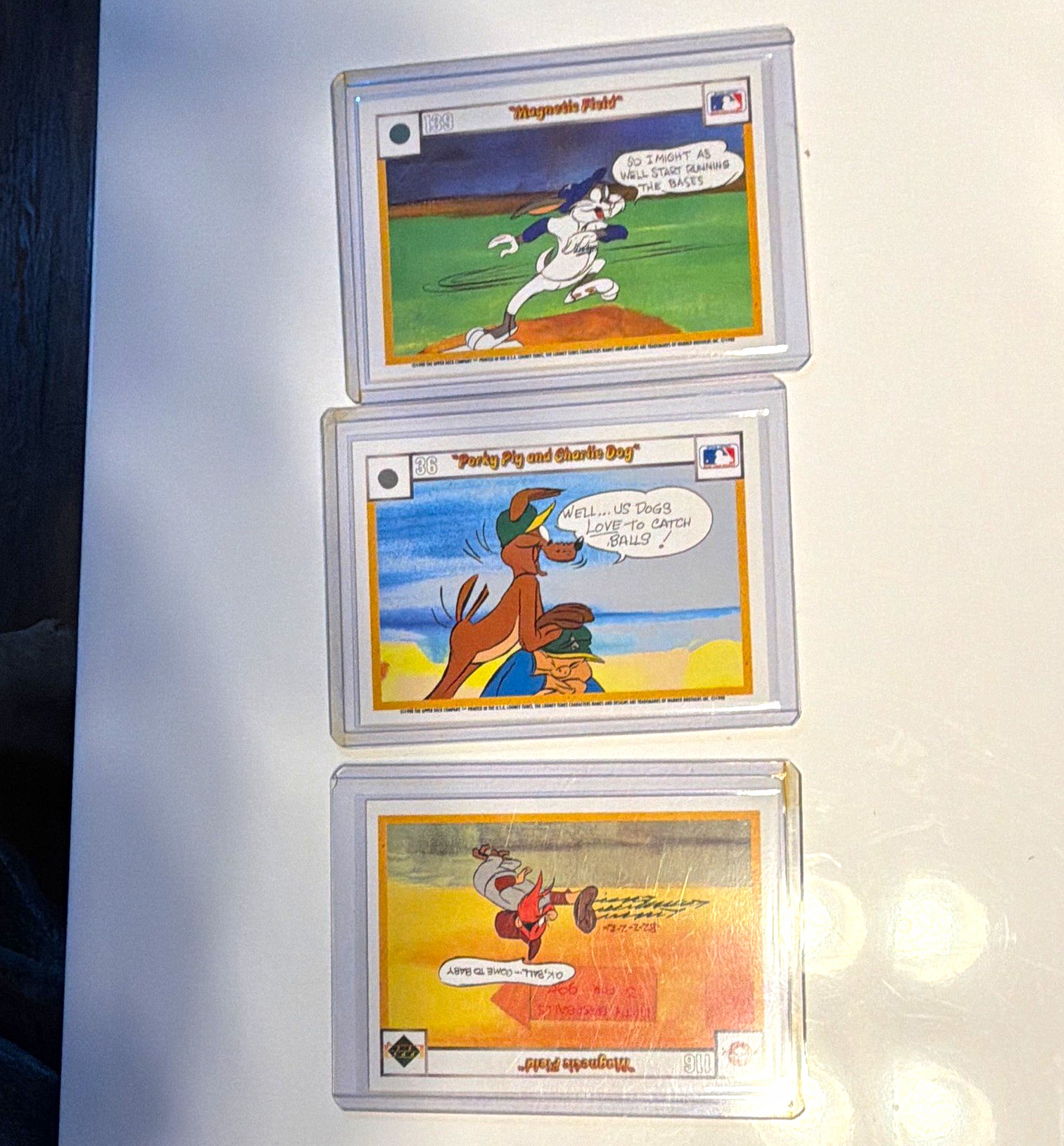 Upper Deck Looney Tunes 3 Non-Sport Cards Porky Pig Charlie Dog #130 #36 #21