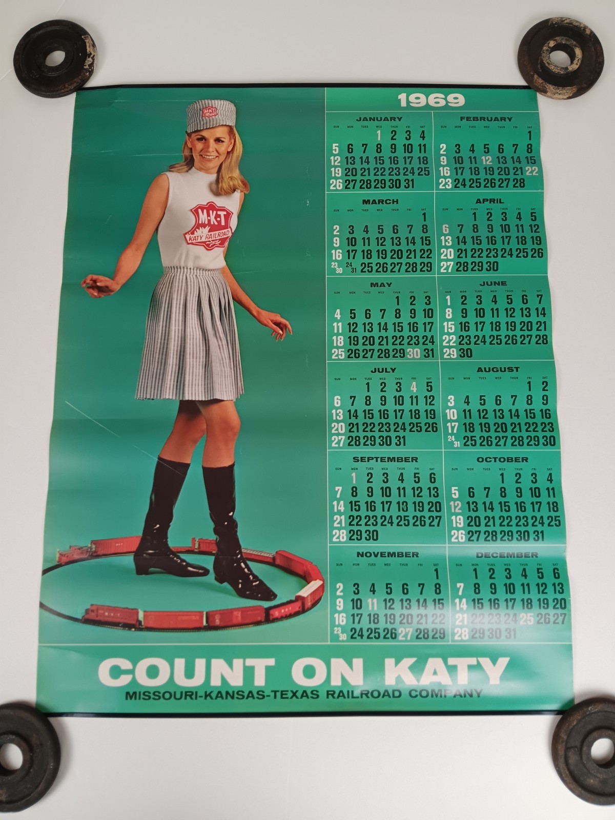 Vintage Katy Railroad Calendar 1969 Missouri Kansas Texas 22\