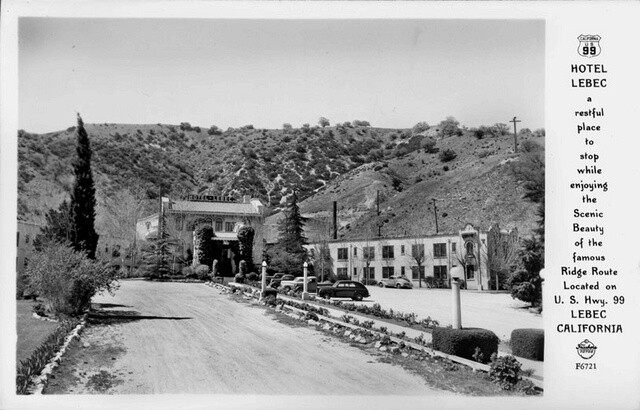 Hotel Lebec Located on U.S. Hwy. 99 Lebec California 1950s OLD PHOTO