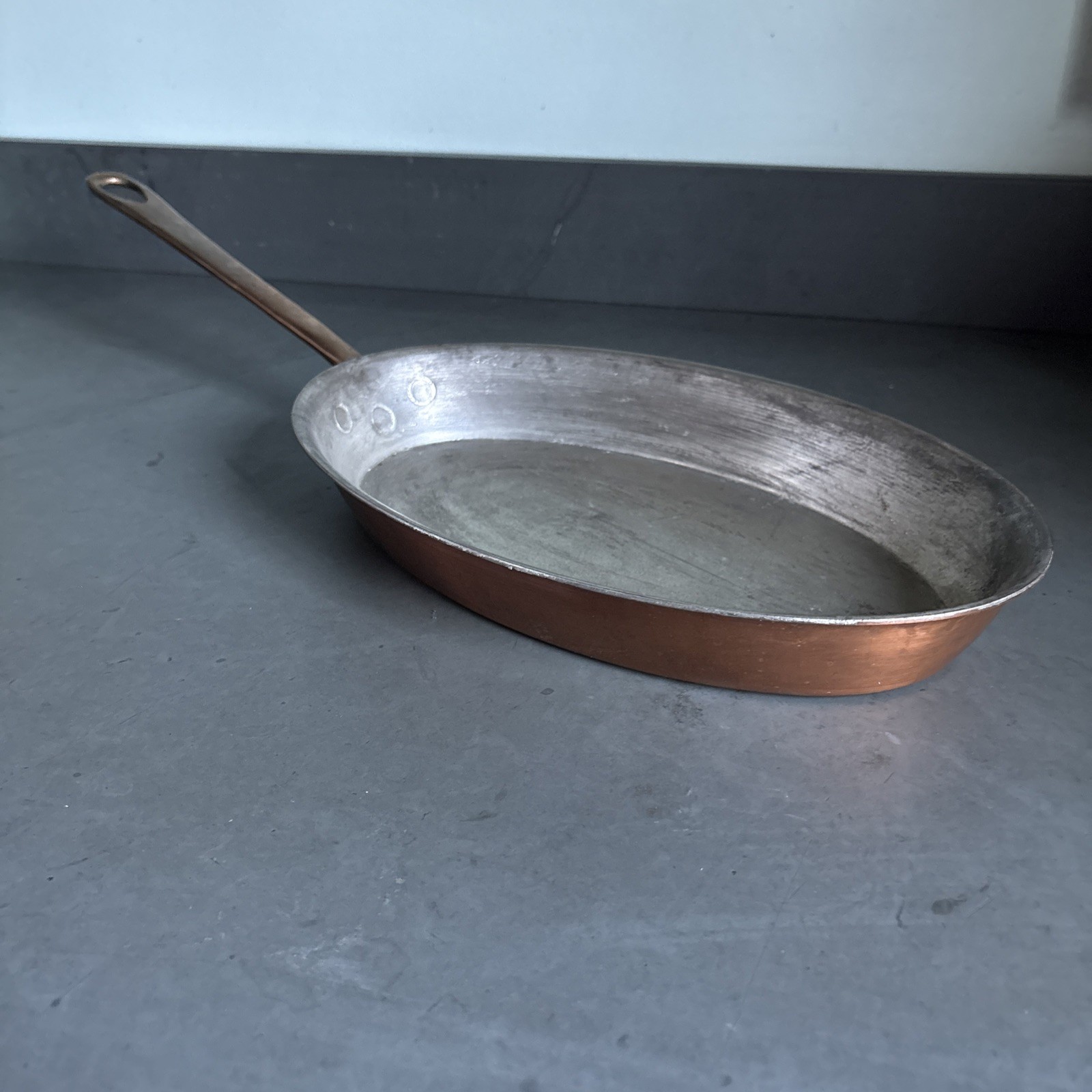 Vintage Leon Jaeggi & Sons Copper Oval sauce pan