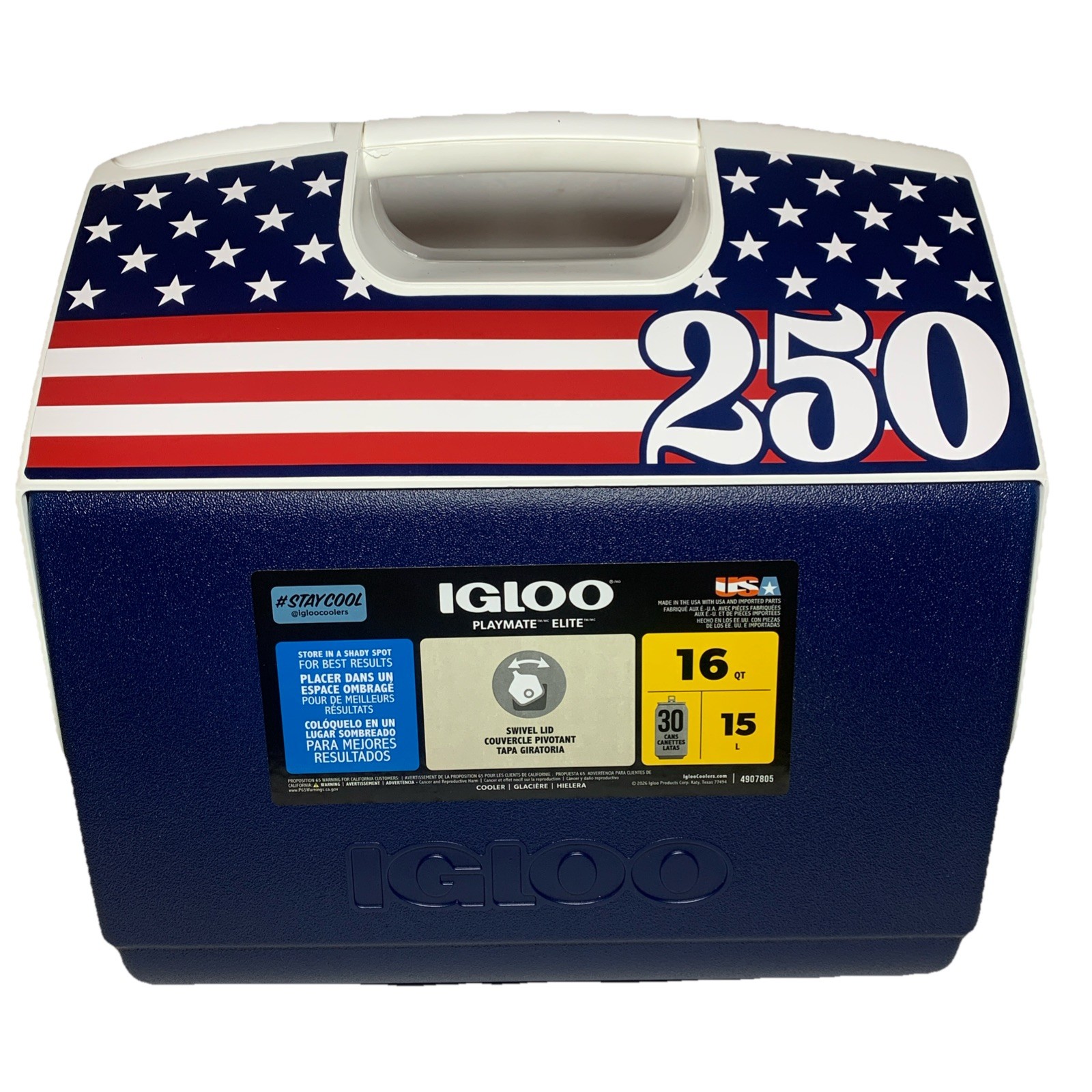 Igloo Playmate Elite 16 Qt Cooler USA 250 Flag Limited Edition NWT