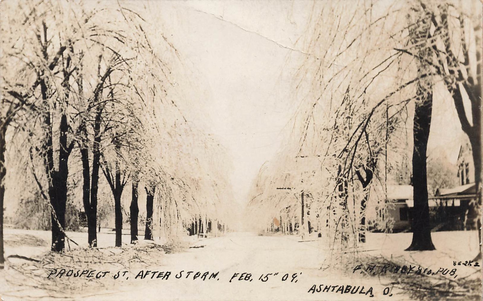 LP38 Ashtabula Ohio Snow Storm  02/15/09  RPPC Postcard