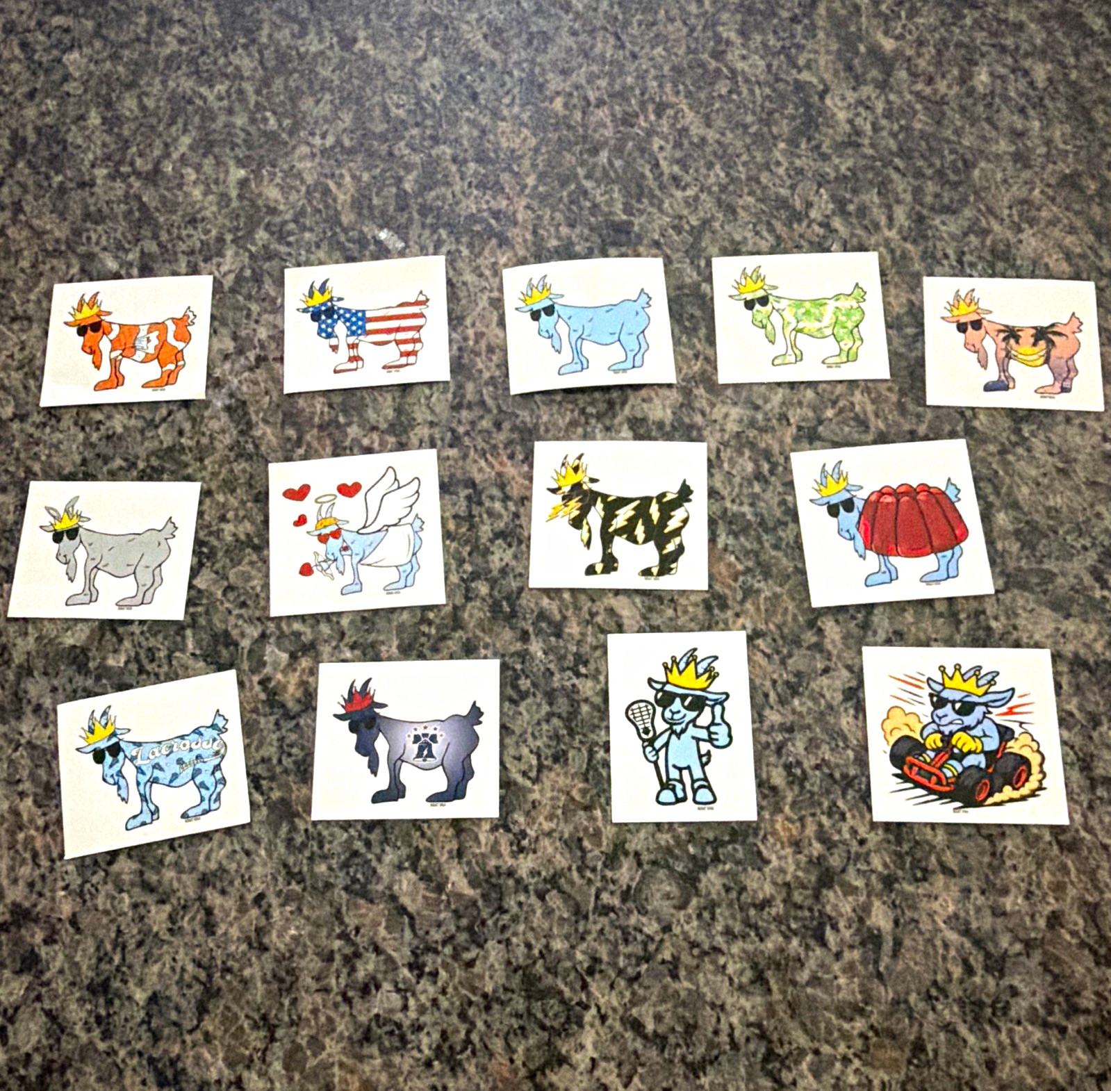 GOAT USA Collection Cartoon Goat Animal Stickers Lot of 13 Non-Sport Sticker