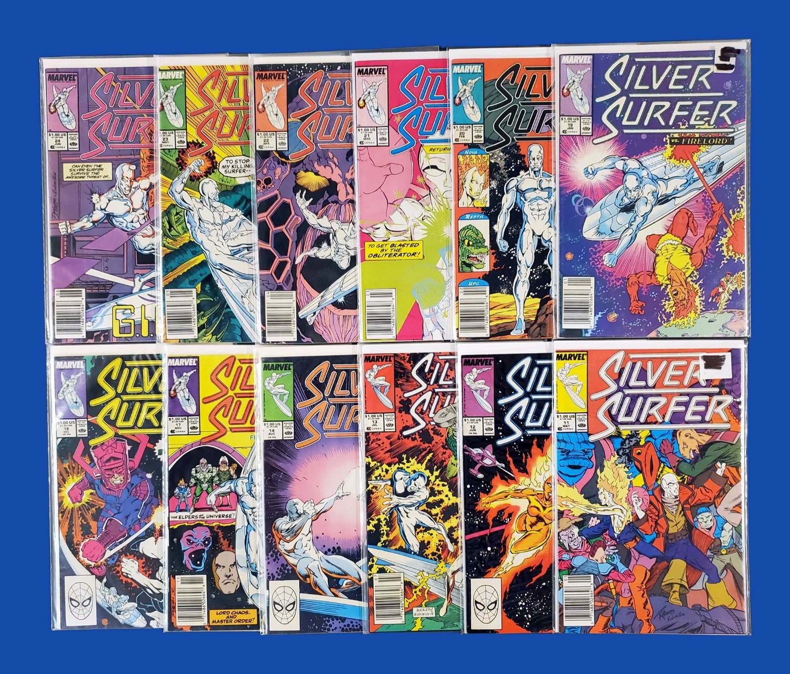 Silver Surfer 12 Comic Book Lot (1988-1989) FN to VF Condition Silver Surfer 12 Comic Book Lot (1988-1989) FN to VF Condition