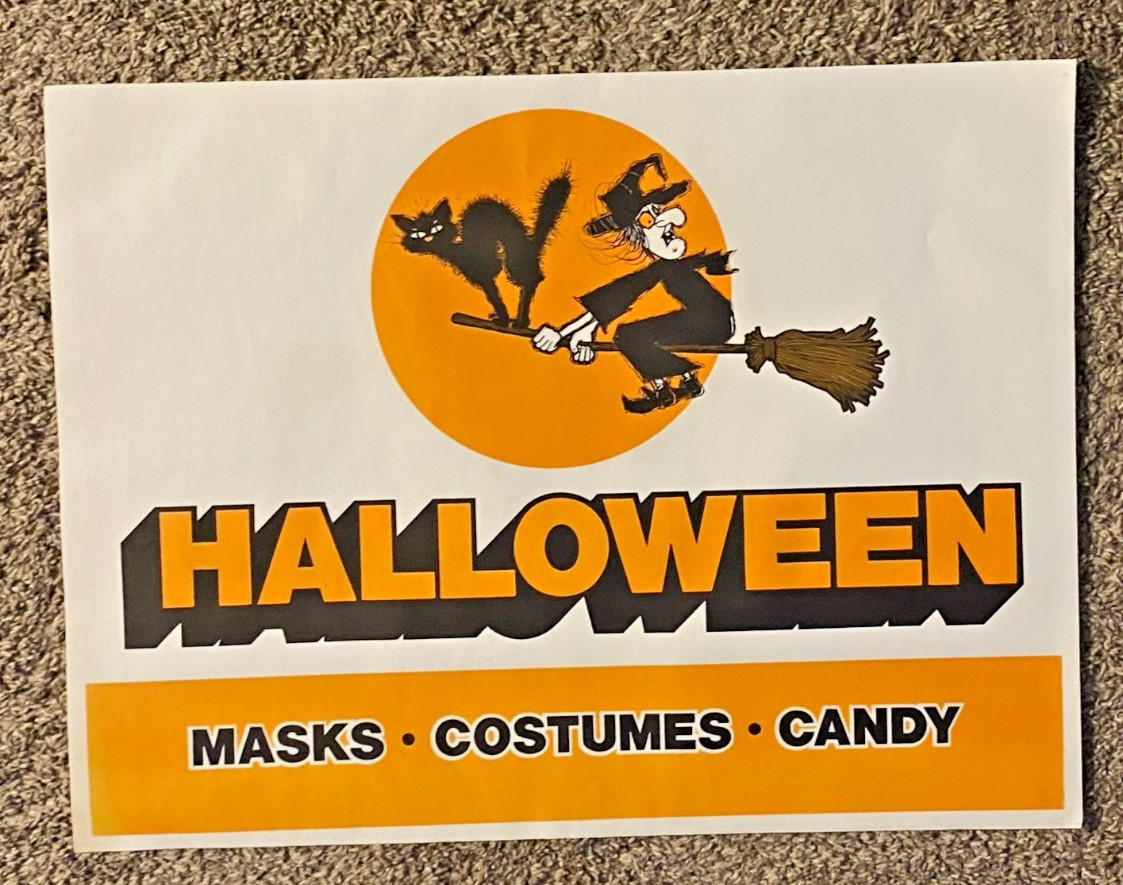 Vintage Ben Franklin 5 and Dime Store Hanging Halloween Sign 23\