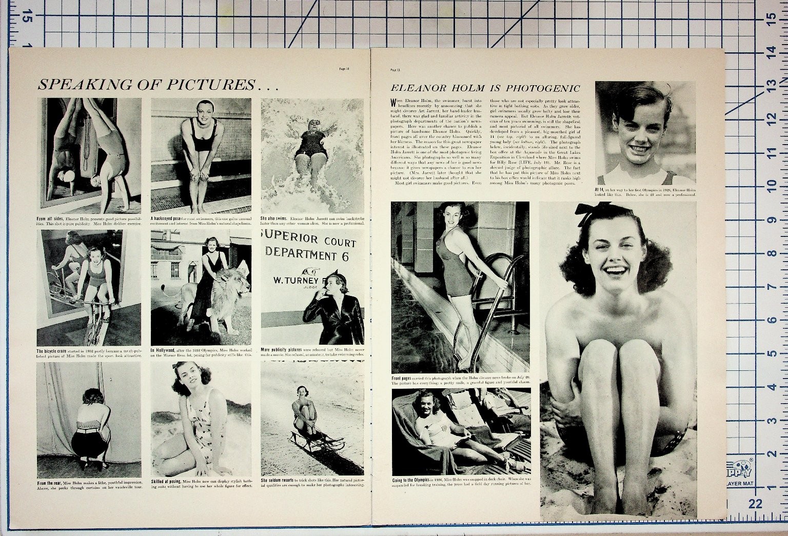 1939 Eleanor Holm Swimmer Magazine Spread Vintage Photos Ephemera 1939 Eleanor Holm Swimmer Magazine Spread Vintage Photos Ephemera