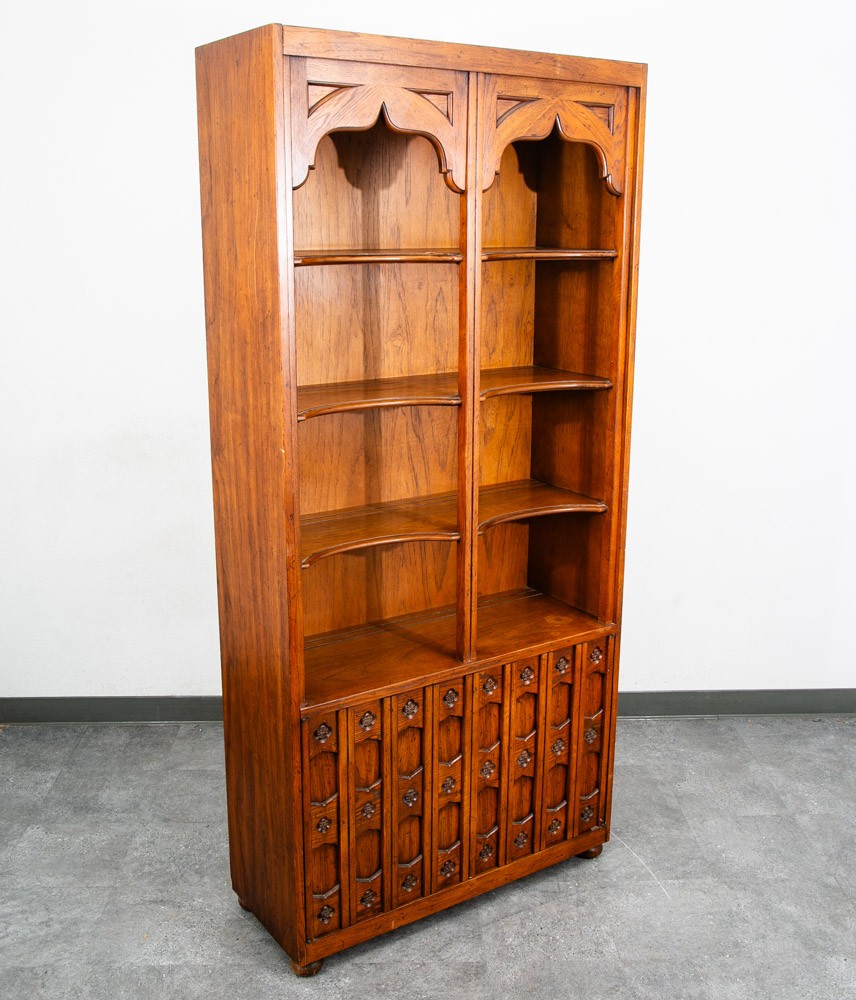Mid Century Modern Bookshelf Cabinet Drexel Esperanto Book shelf Doors Shelving