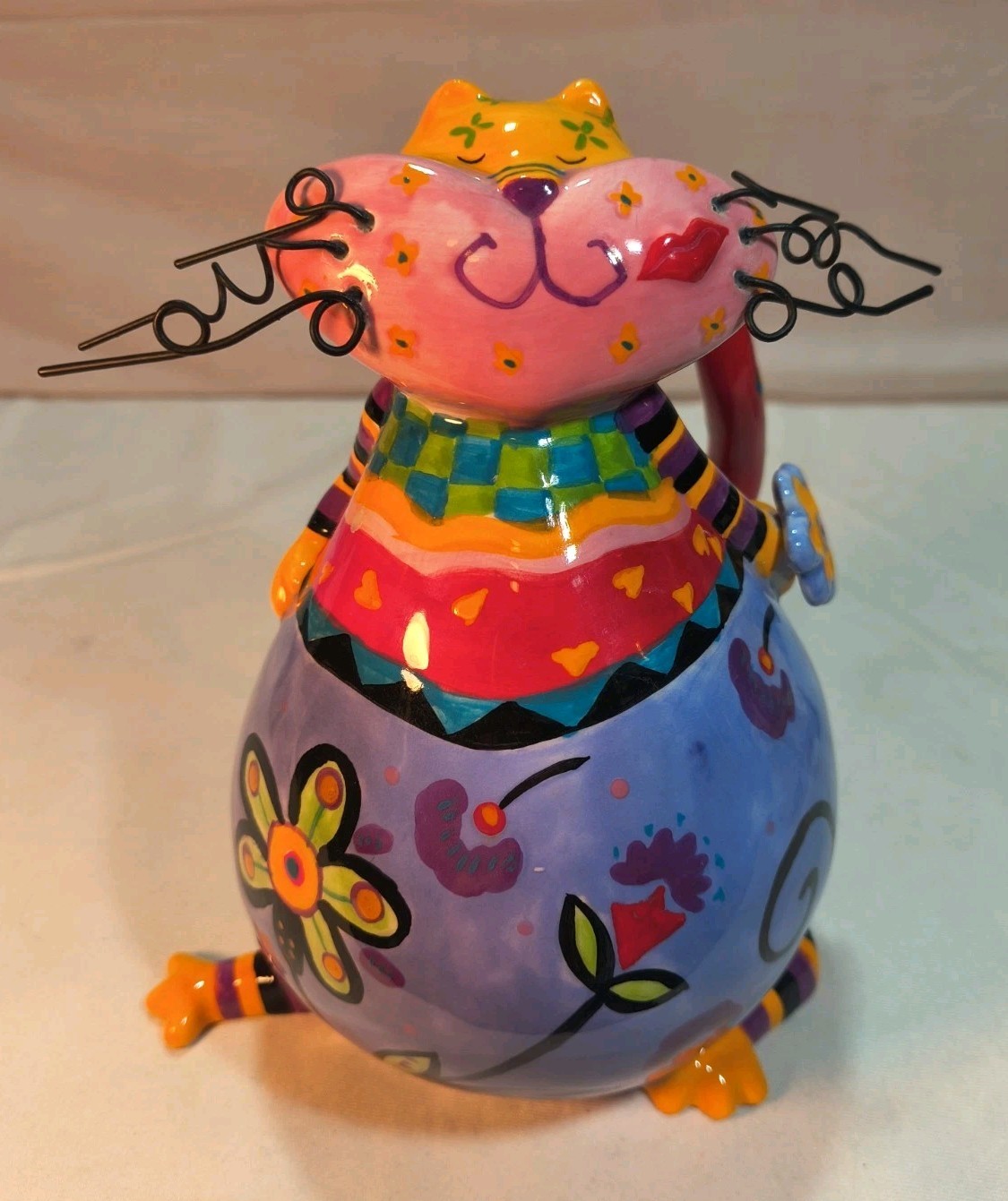 Catitudes Ceramic Figurine by Joyce Shelton Multicolor Kitty Cat Whiskers