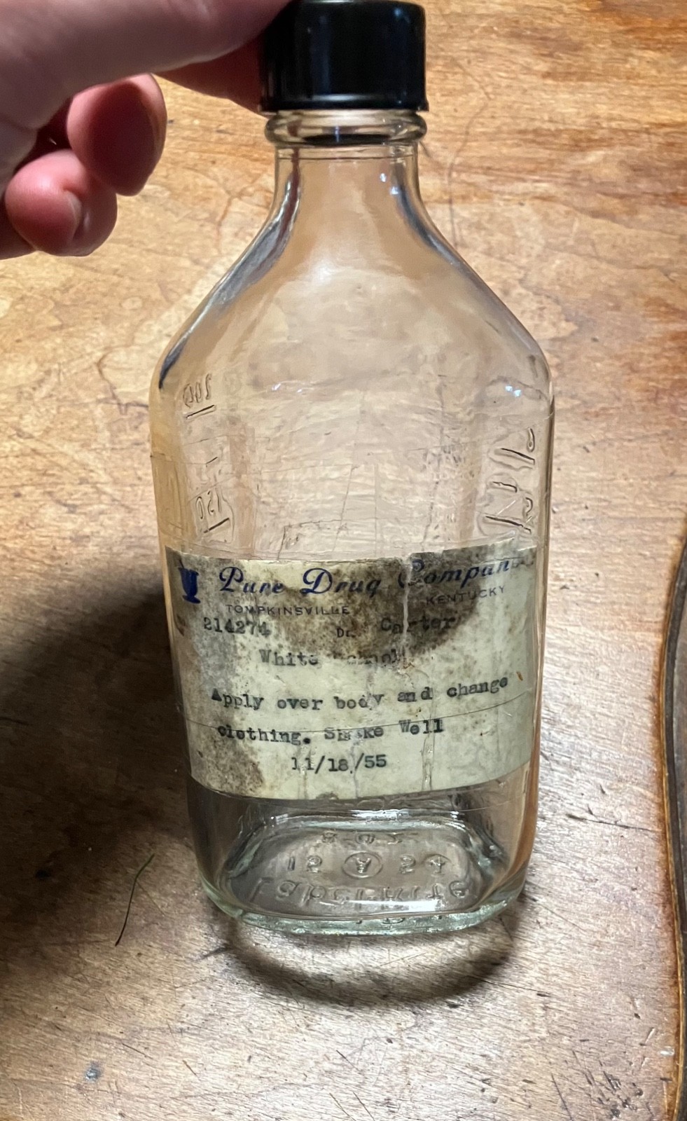 Vintage 1955 Pharmacy Collectible Medicine Bottle