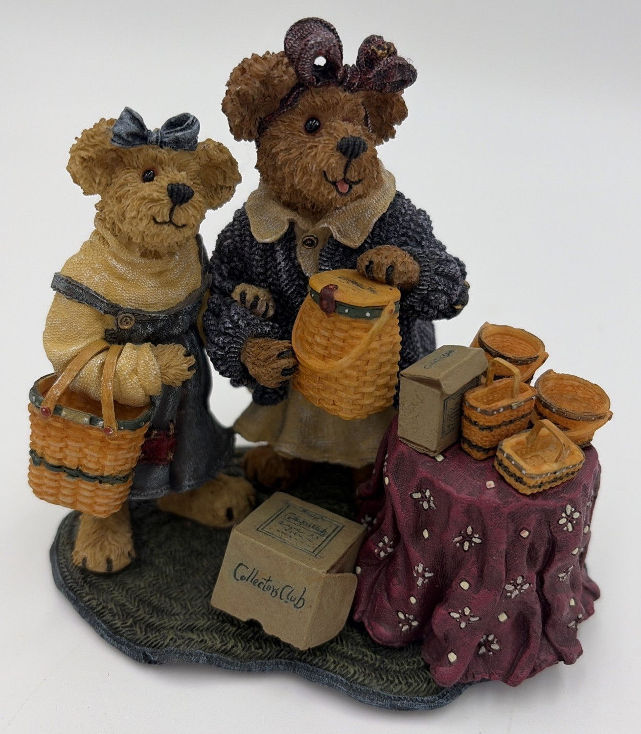 Boyds Bears Bearstone Longaberger Collector’s Club Kimberly & Kaitlyn 2001 EUC