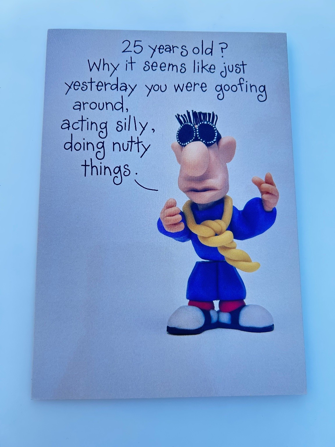 Vintage Shoebox Hallmark Birthday Card Funny Claymation 25th Goofing Humor