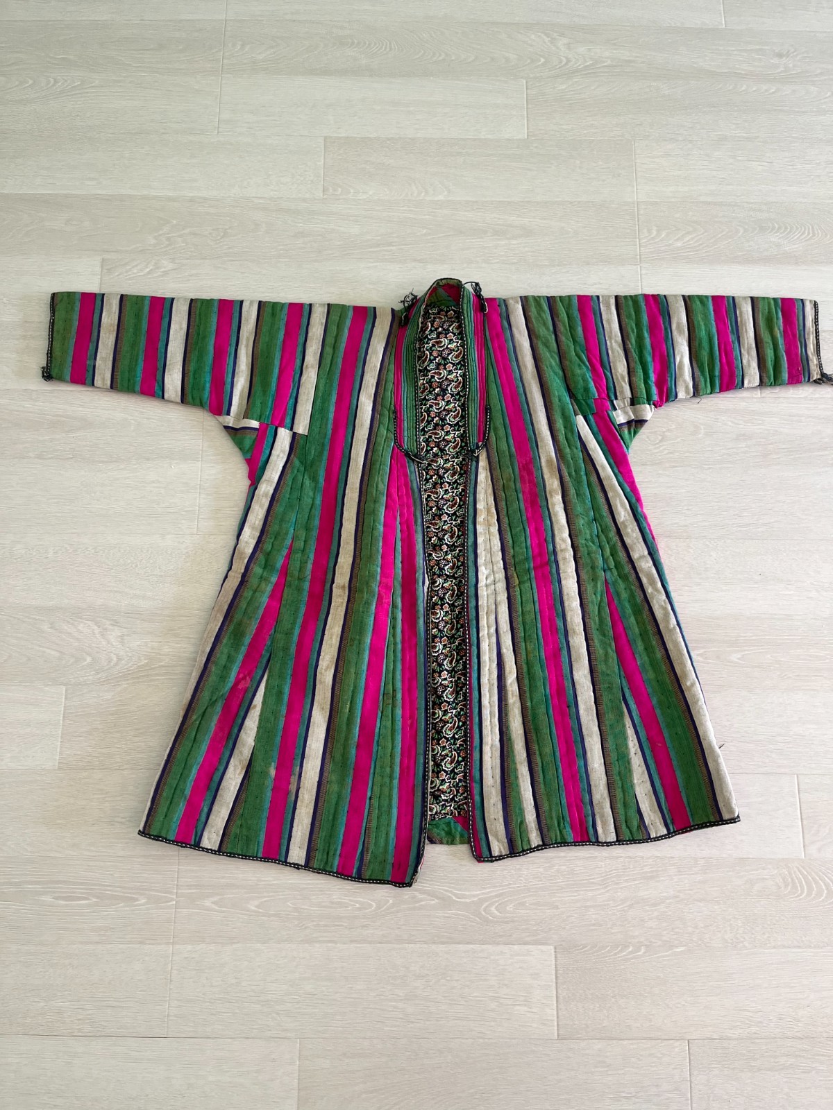Handmade Uzbek Antique Embroidery Chapan Coat Robe Kaftan Kimono Chopon Boho