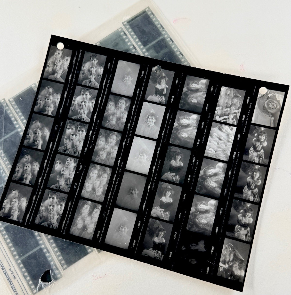 Vintage 1980s 35mm Portrait Contact Sheet & Original Negatives Photo 