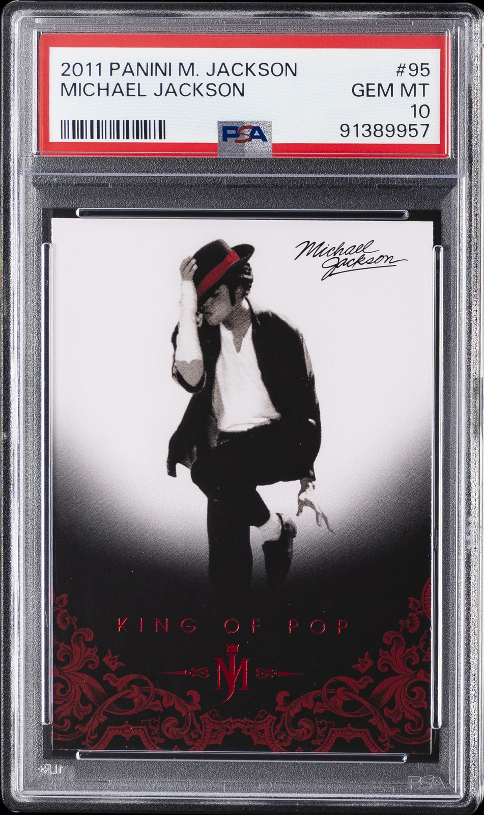 2011 PANINI MICHAEL JACKSON #95 MICHAEL JACKSON PSA 10