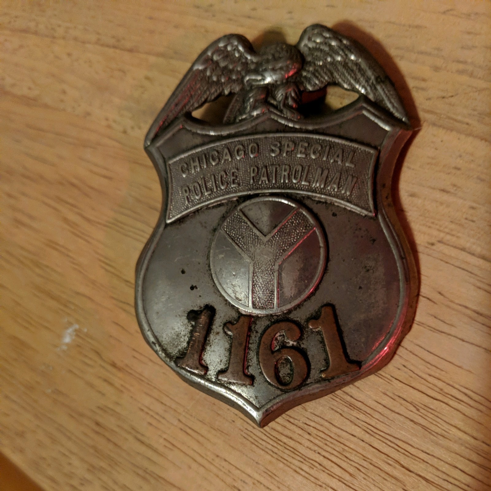 Obsolete C.H. Hanson Chicago Special Police Patrolman Shield As is Badge #1161 Obsolete C.H. Hanson Chicago Special Police Patrolman Shield As is Badge #1161