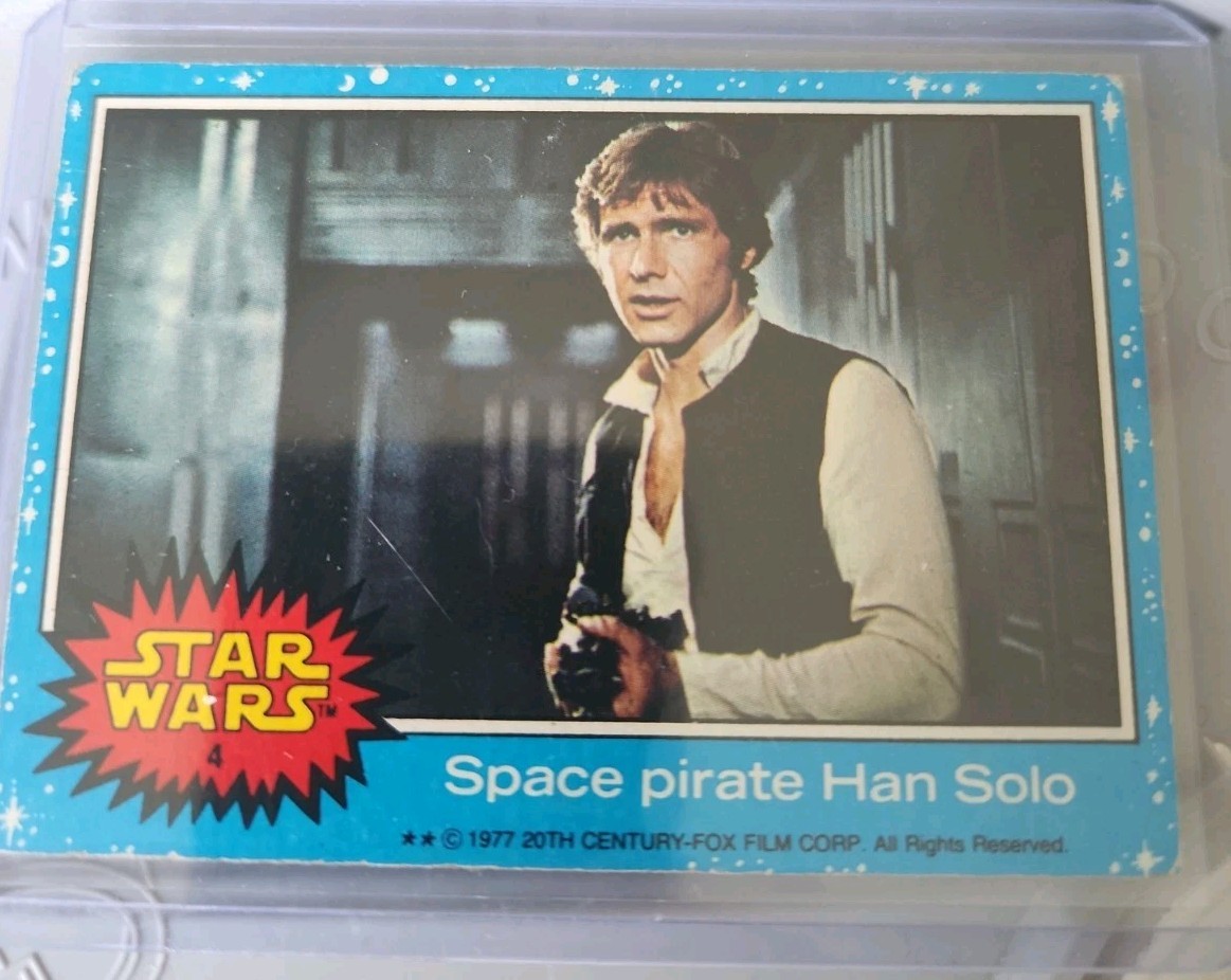 1977 Topps Star Wars Trading Card Blue Series Hans Solo Space Pirate #4 UNGRADED