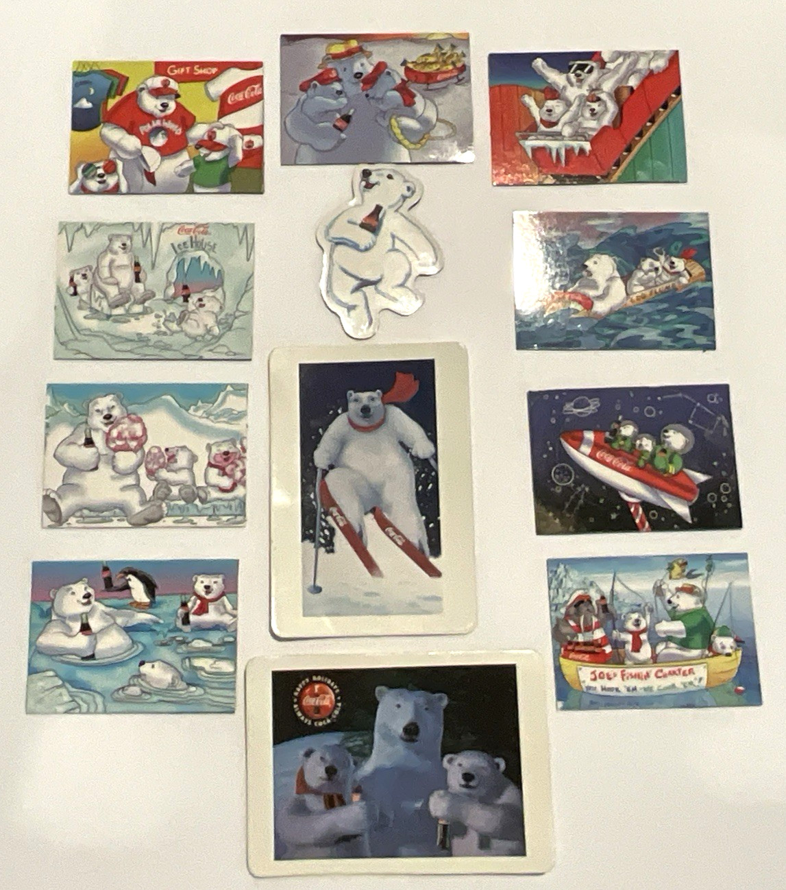 The Coca Cola Company Nostalgic Art South Pole Polar Bears Magnets Pcs 10 VTG 96