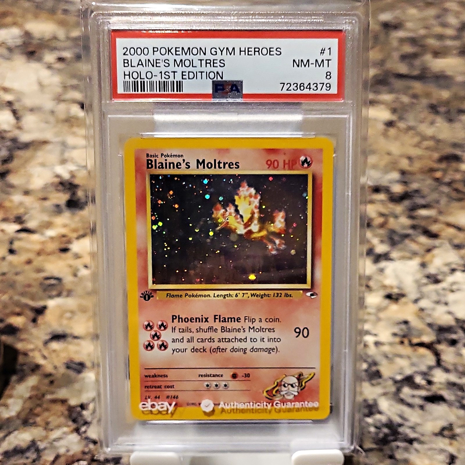 Pokémon Gym Heroes Blaine\'s Moltres #1 Holo 1st Ed PSA 72364379 EN