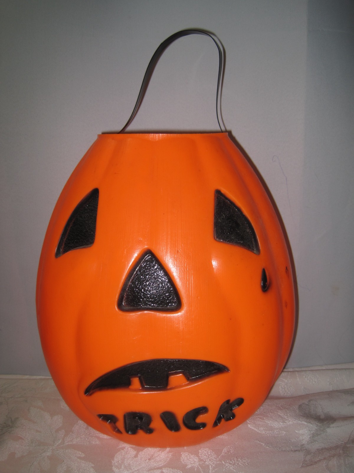 Empire Plastics Vintage Pumpkin Blow Mold XL Trick Or Treat Double Sided 13\