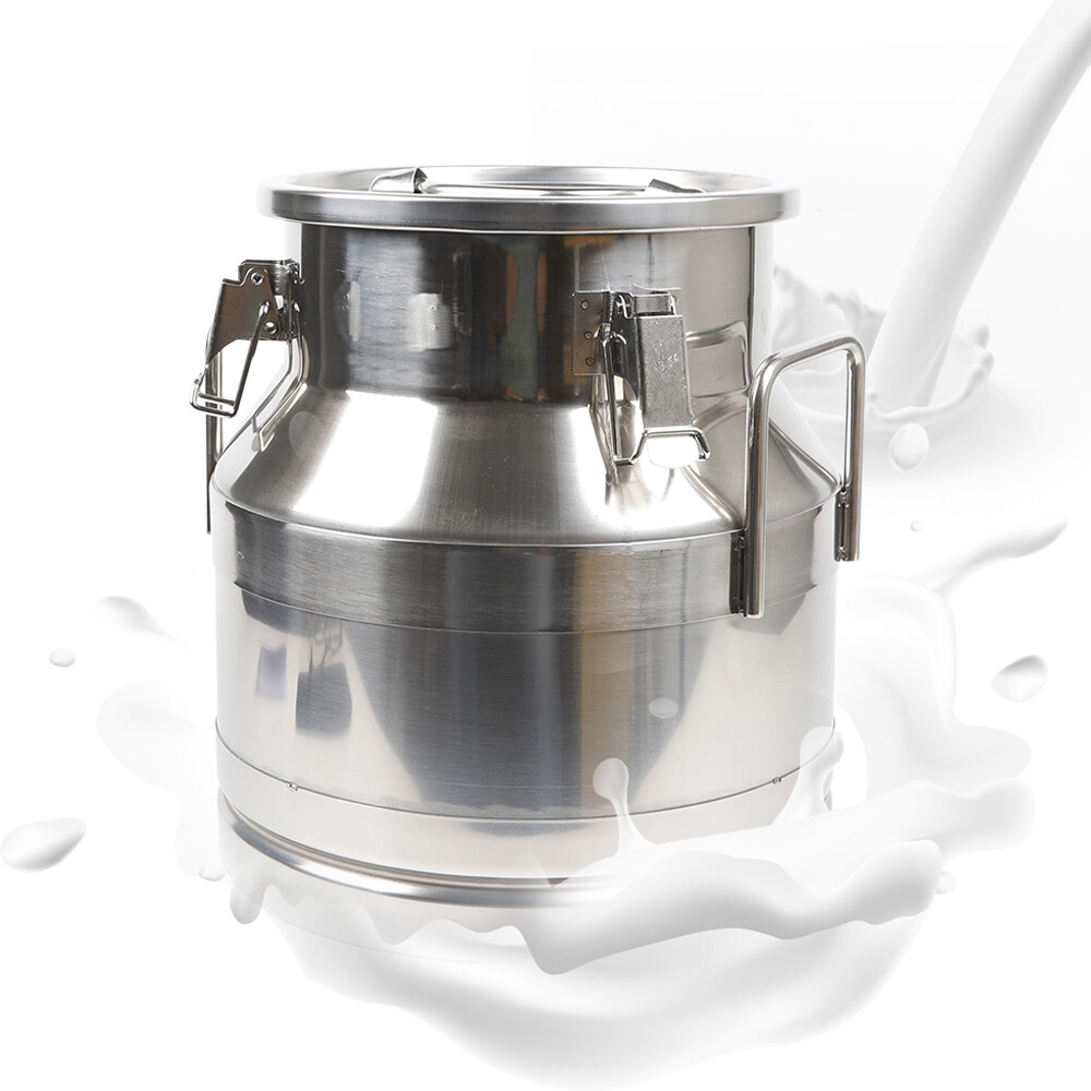 12-60L Stainless Steel Milk Can Wine Pail Bucket Oil Milk Tote Jug with Seal Lid