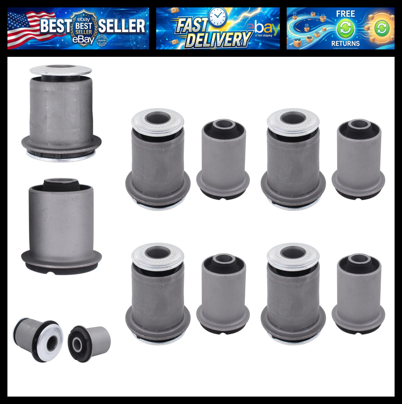 8Pcs Front Upper and Lower Control Arm Bushing for Toyota