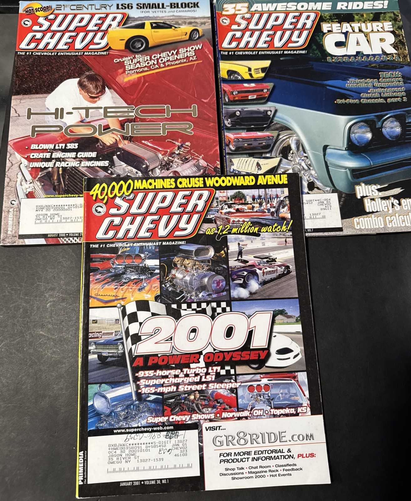 Lot of 8 Super Chevy Magazines 2000–2001 Muscle Cars Hot Rods Corvette
