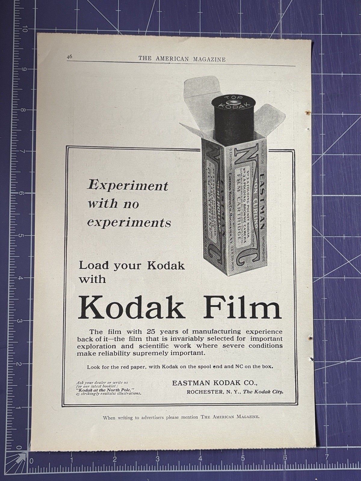 1910 PRINT AD KODAK FILM EASTMAN KODAK COMPANY ROCHESTER NEW YORK