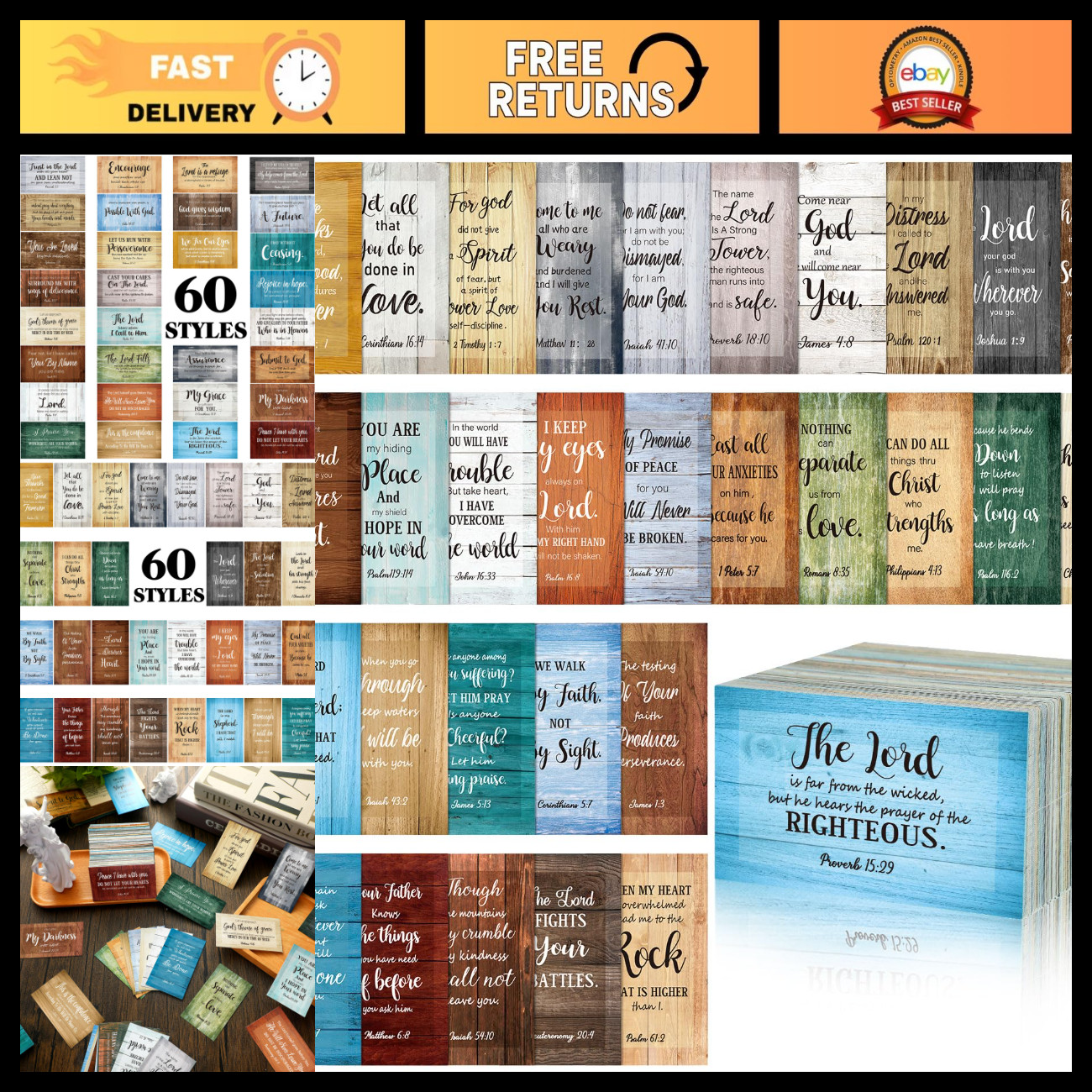 240 Pcs Bible Verse Cards Set - Full Scripture, Classic Design for Inspiration