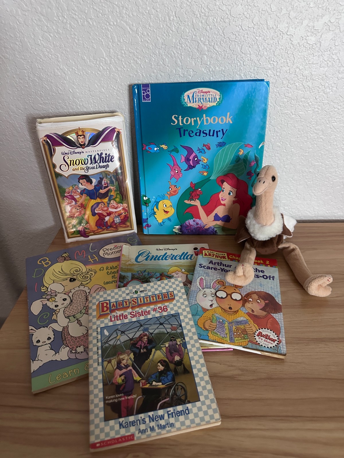 Nostalgic Curated Vintage Collectible Bundle: Plushies, VHS, and books