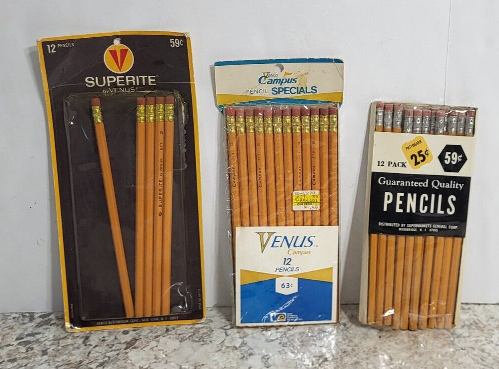 29 Vtg Used Pencils: Venus Campus 779,  Superite 877, Pathmark