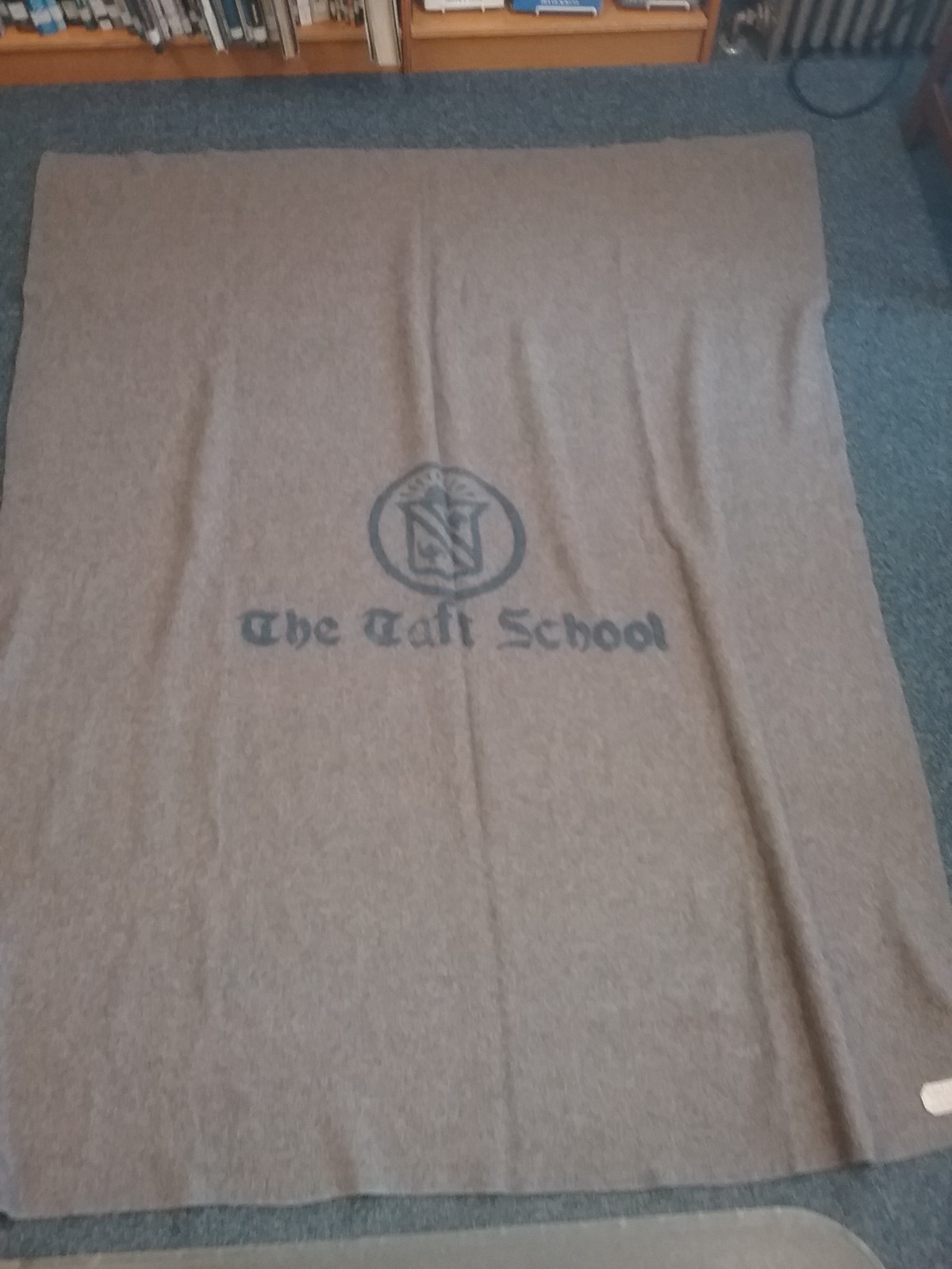 HUGE Vintage 1940s The Taft School Wool Stadium Blanket 60 x 78 HTF RARE VGC