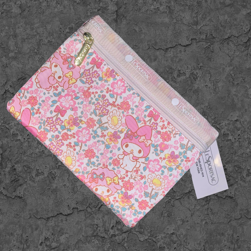 LeSportsac X My Melody Sweet Piano Zip Cosmetic Clutch Toiletry Travel Pouch LeSportsac X My Melody Sweet Piano Zip Cosmetic Clutch Toiletry Travel Pouch