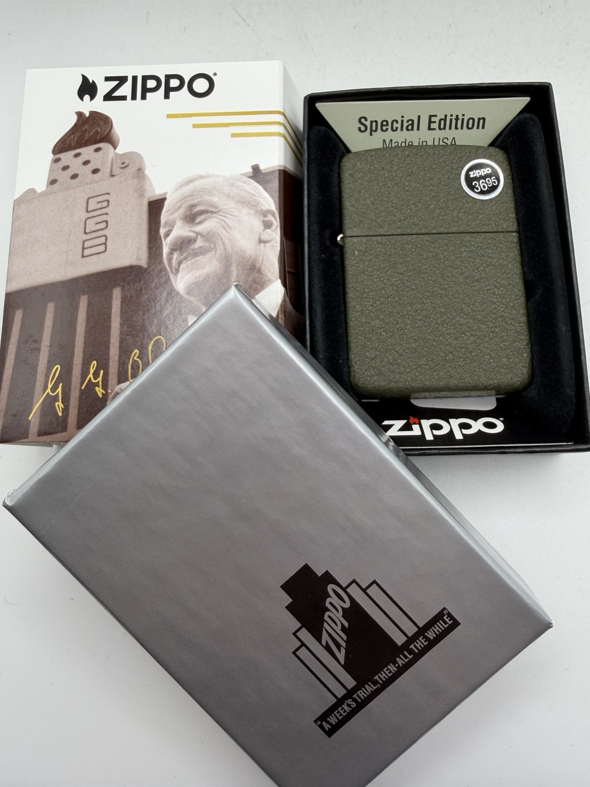 2026 Founder’s Day 1941 Replica Green Crackle Zippo Lighter New Founders