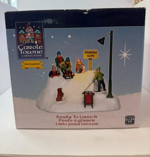 Carole Towne Ready To Launch Animated Christmas Village Lemax CIB Tested Works