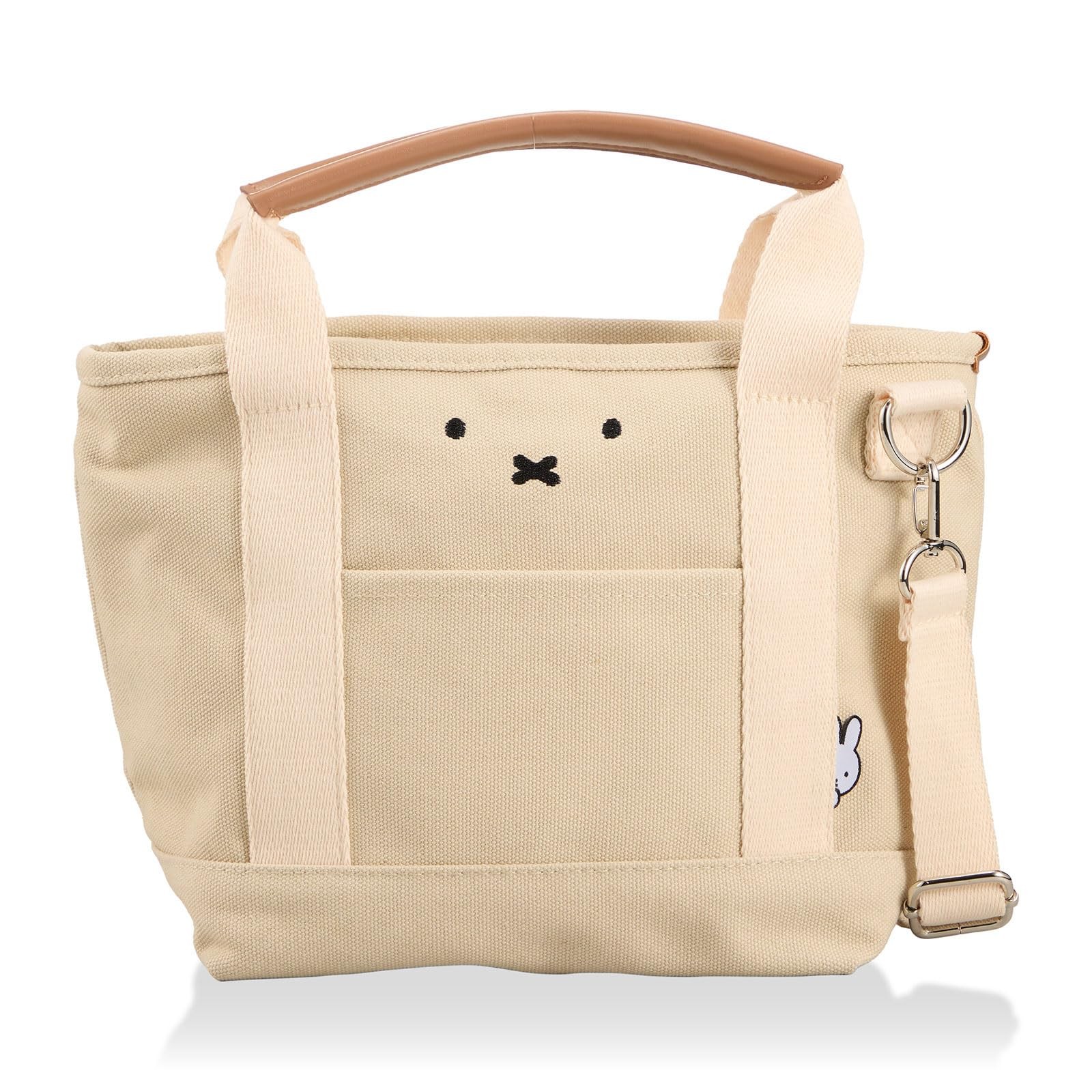 Miffy HAPITAS 2WAY Insulated Tote Bag Canvas Lunch Bag w/ Shoulder Strap