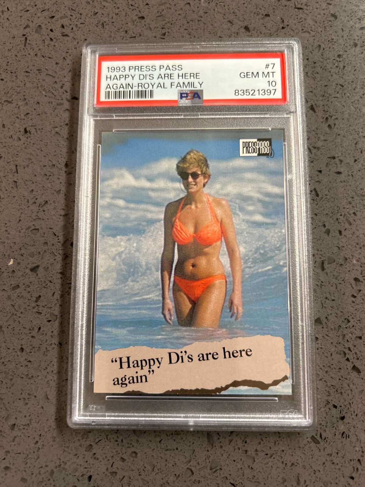 Princess Diana Happy Di's Royal Family 1993 Press Pass #7 PSA GEM MINT 