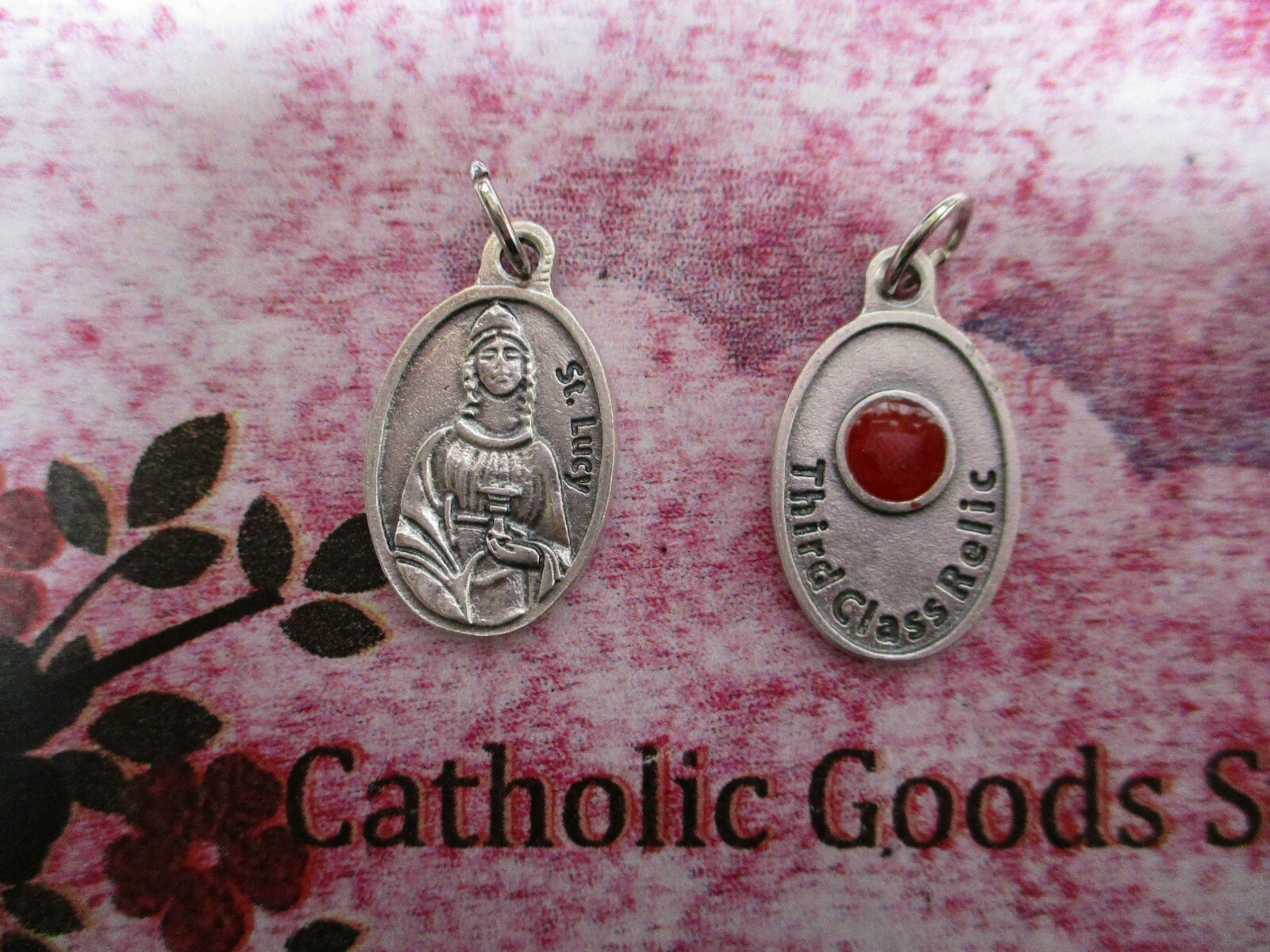Saint Lucy + Relic - OX 1 inch Medal Saint Lucy + Relic - OX 1 inch Medal