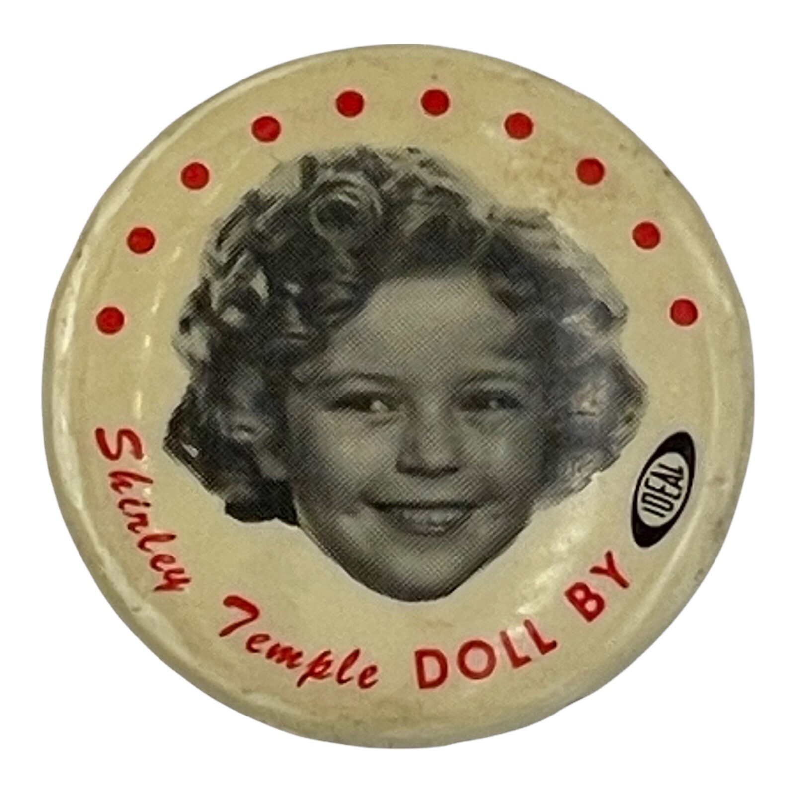 Vintage 1972 Shirley Temple Doll by Ideal Advertising Pin Pinback Button 1 1/4
