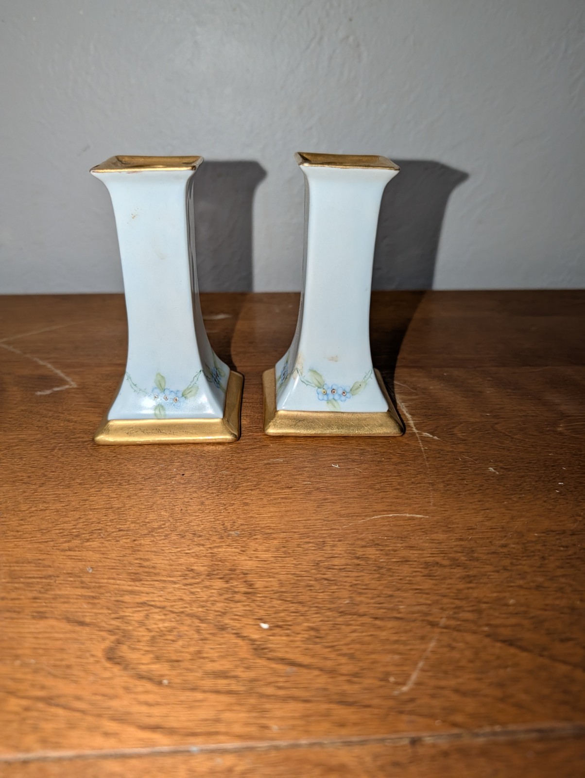 Vintage O&EG Royal Austria Hand Painted Porcelain Candlestick Holders Vintage O&EG Royal Austria Hand Painted Porcelain Candlestick Holders