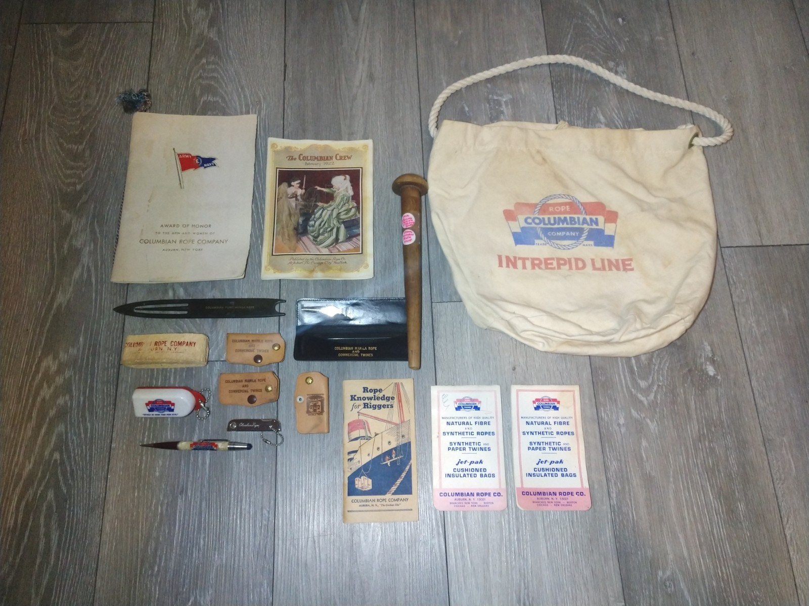 Vintage Lot Columbian Rope Co. Advertising Lot Twine Bag Mechanical Pencil 