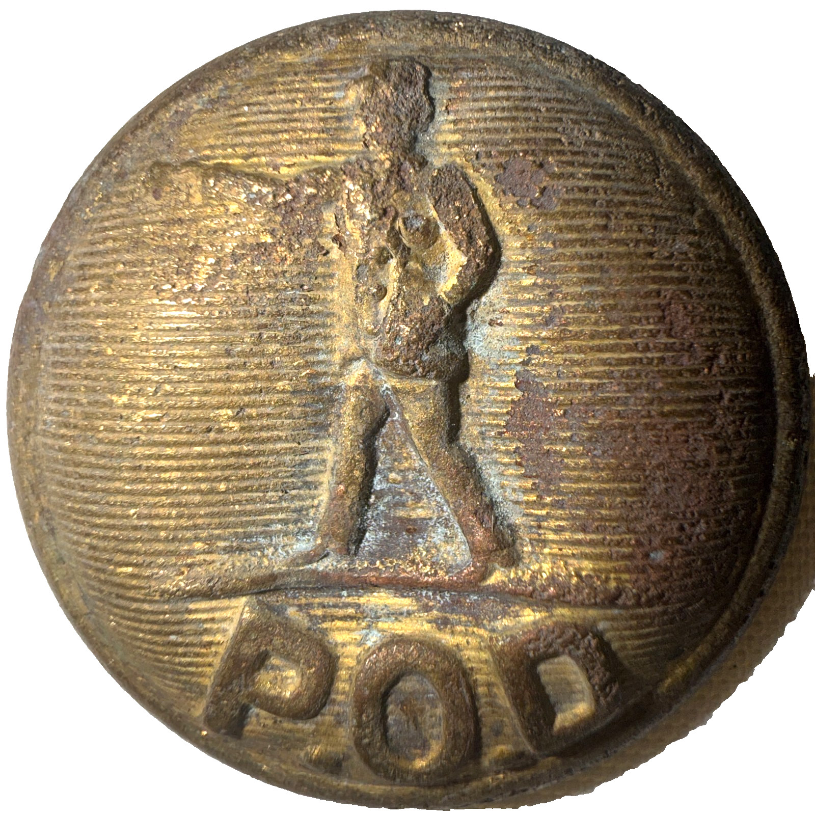 ANTQ RARE 1870s US Post Office POD Button Waterbury Brass Civil Service Unit 