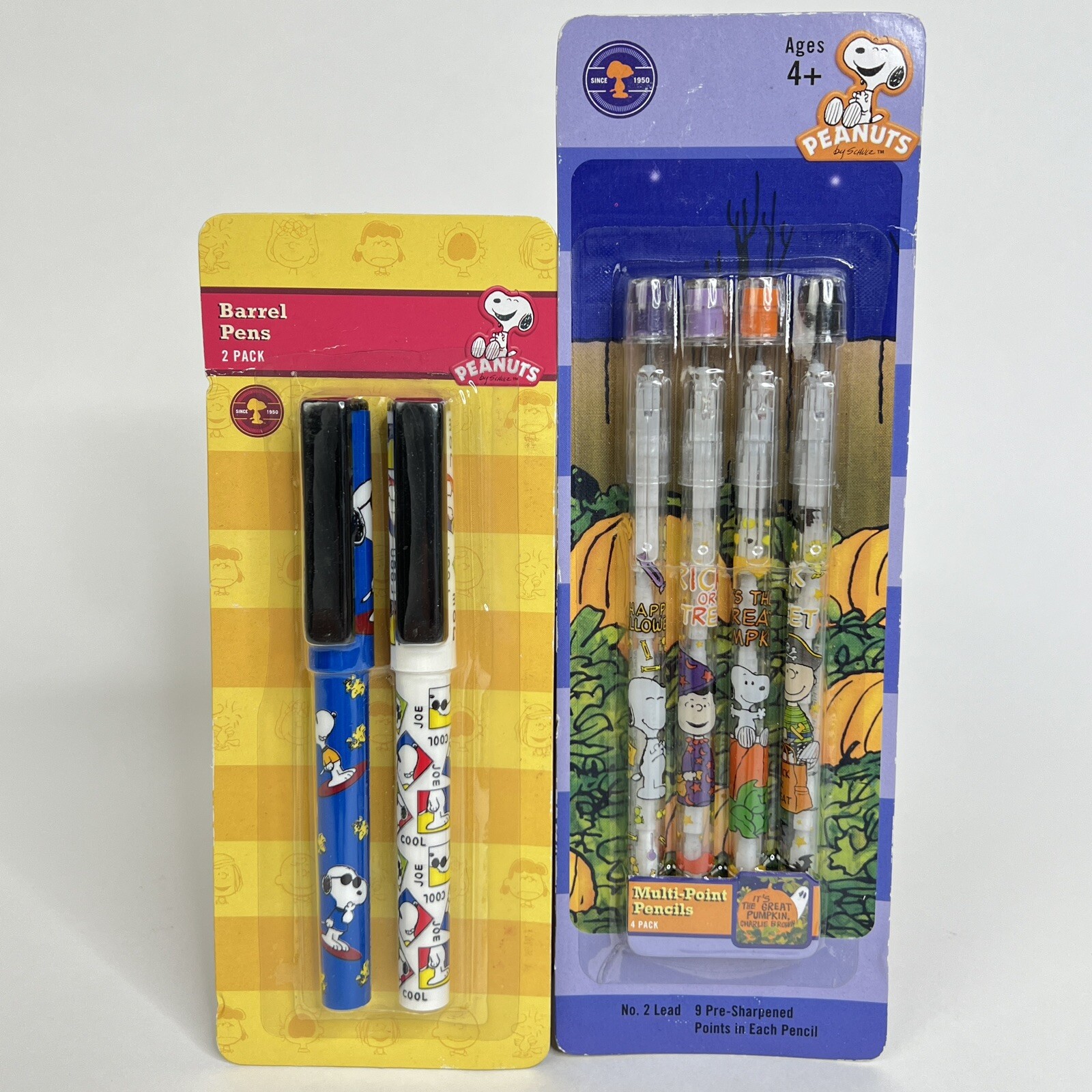 Vintage Snoopy Multi-Point Pencils 4 Pack & Barrel Pens 2 Pack Peanuts By Schulz