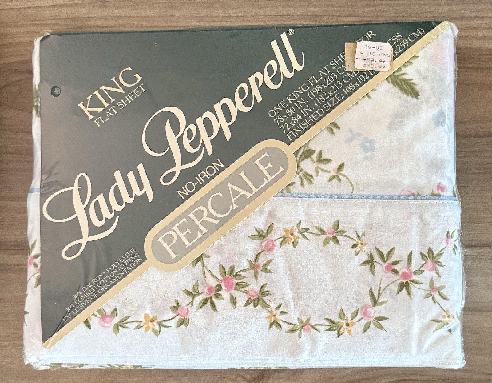 Lady Pepperill Floral No Iron King Flat Sheet Finished Size 108x102
