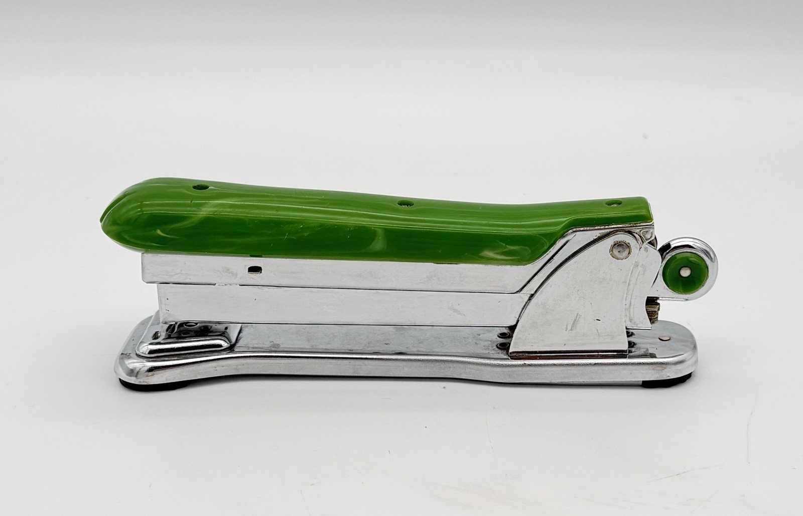 VTG Ace Liner Stapler Model 502 W/staples Green Swirl Retro Art Deco Working