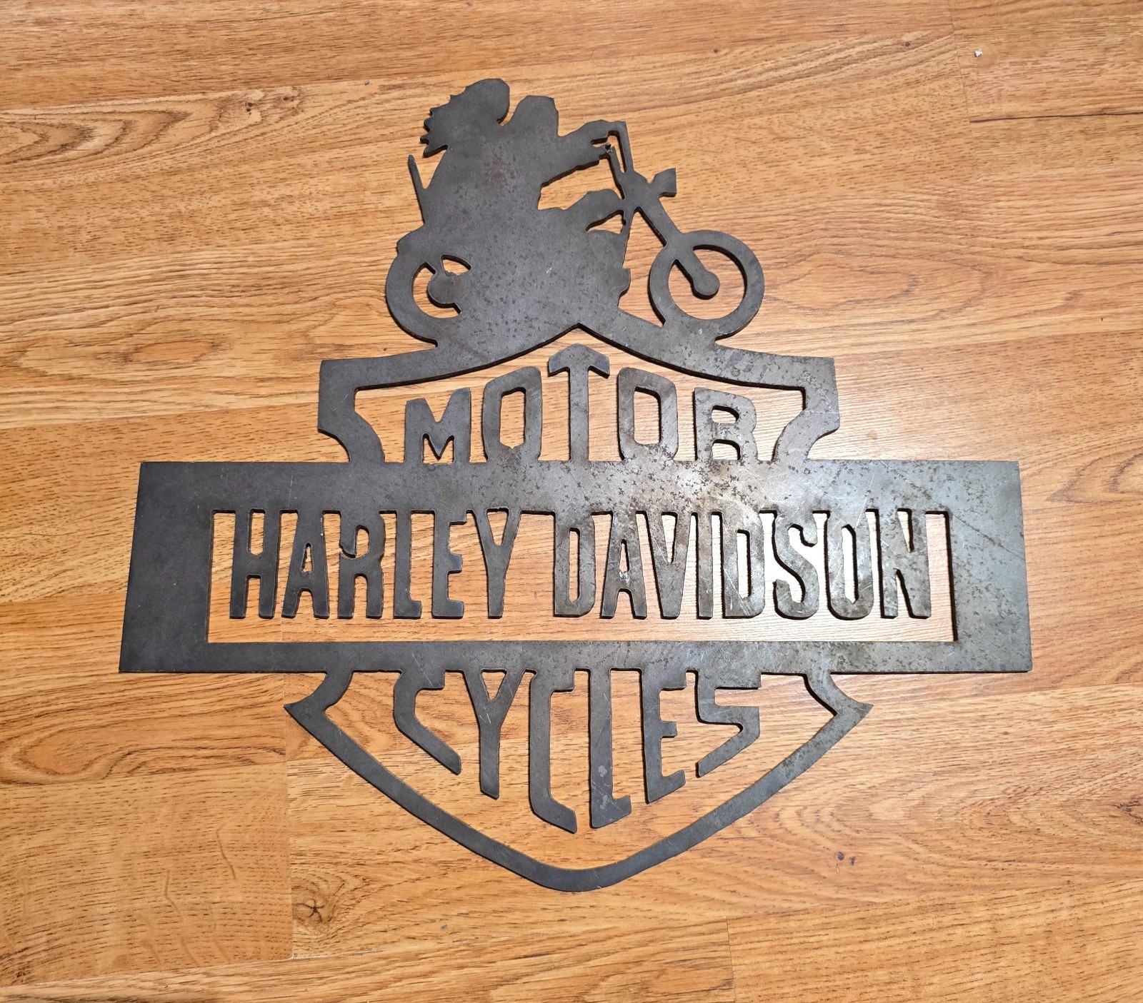 Harley-Davidson Laser Cut Steel Sign 18.5x18 Raw Metal Custom Motorcycle Art