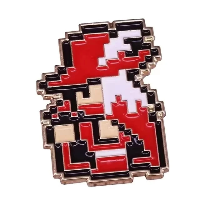 Final Fantasy Red Mage Enamel Pin 8-Bit Pixel Art RPG Job Class Gaming Badge