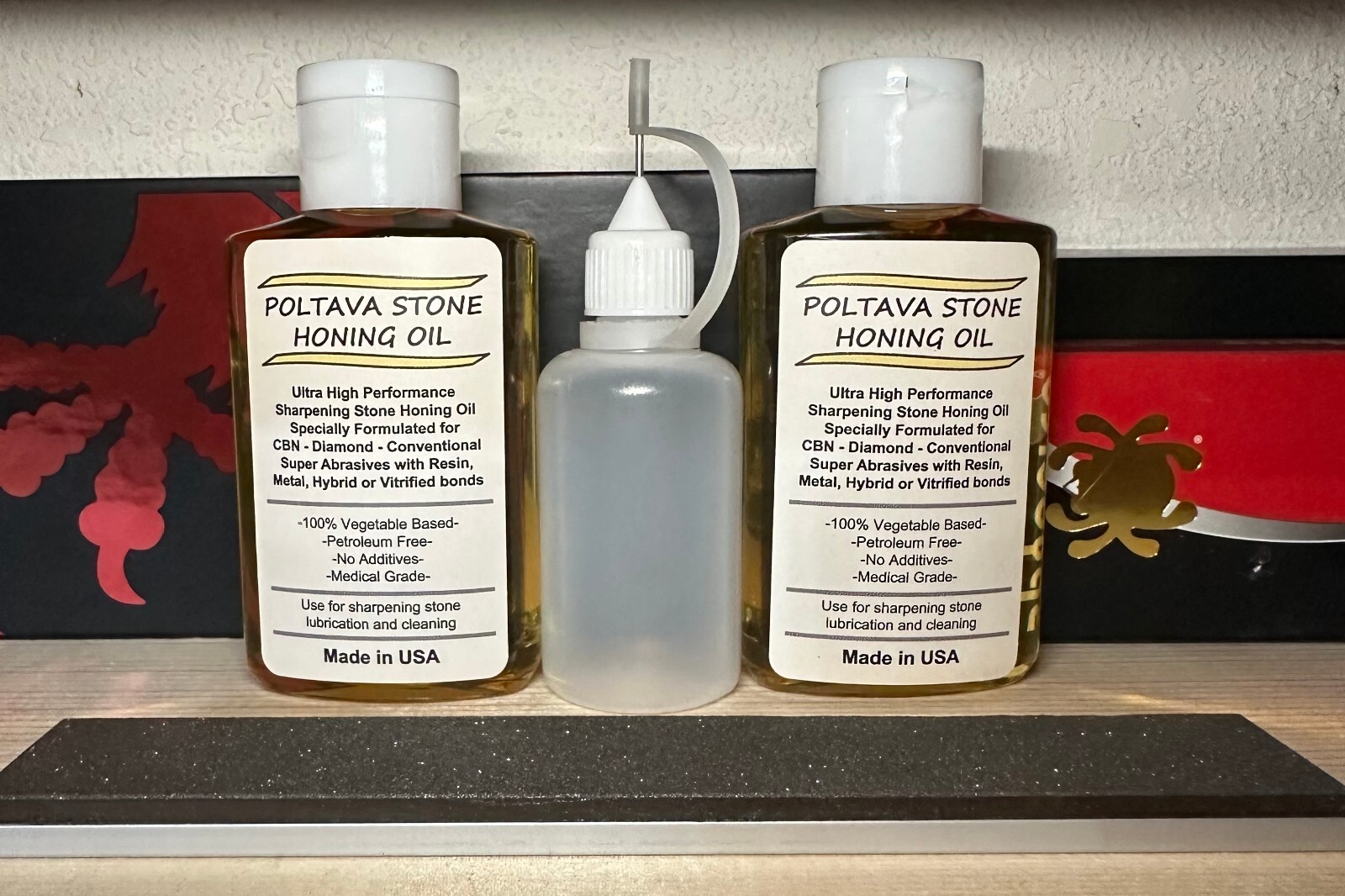 Poltava Stone Knife Blade Sharpening Honing Oil-Diamond-CBN-Conventional-4oz
