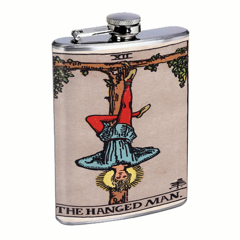 Tarot Cards D13 Flask 8oz Stainless Steel Hip Drinking XII The Hanged Man